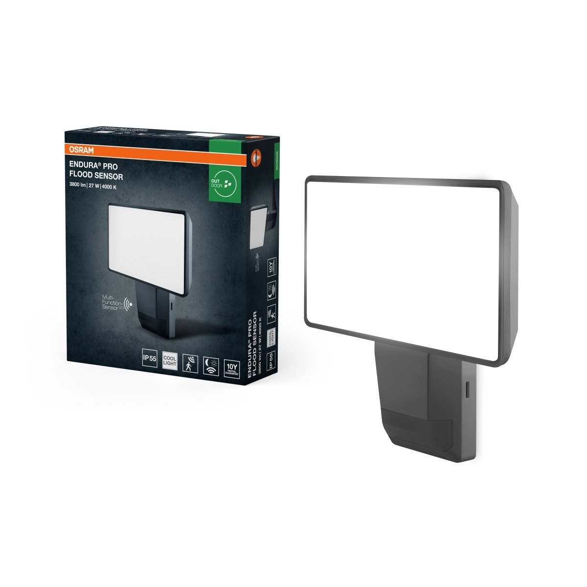 OSRAM ENDURA® PRO FLOOD SENSOR 27W 4000K IP55 ciemnoszary - eshop Ledvance PL 4099854451744