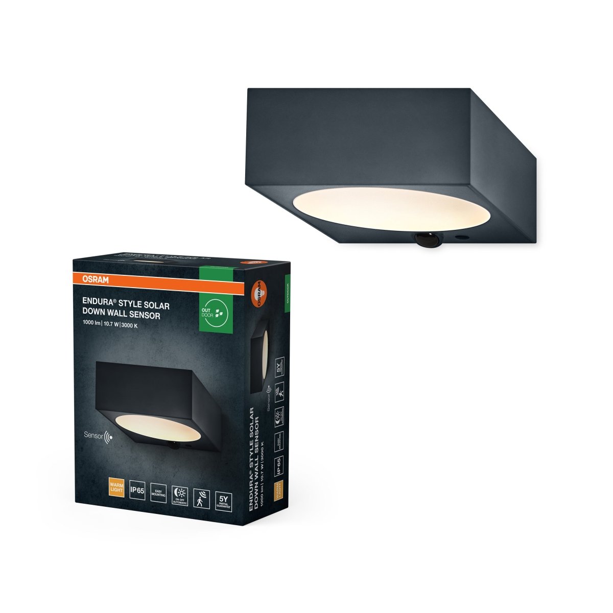 OSRAM ENDURA STYLE SOLAR BRIGHT SENSOR Kinkiet ciemnoszary - eshop Ledvance PL 4099854415258