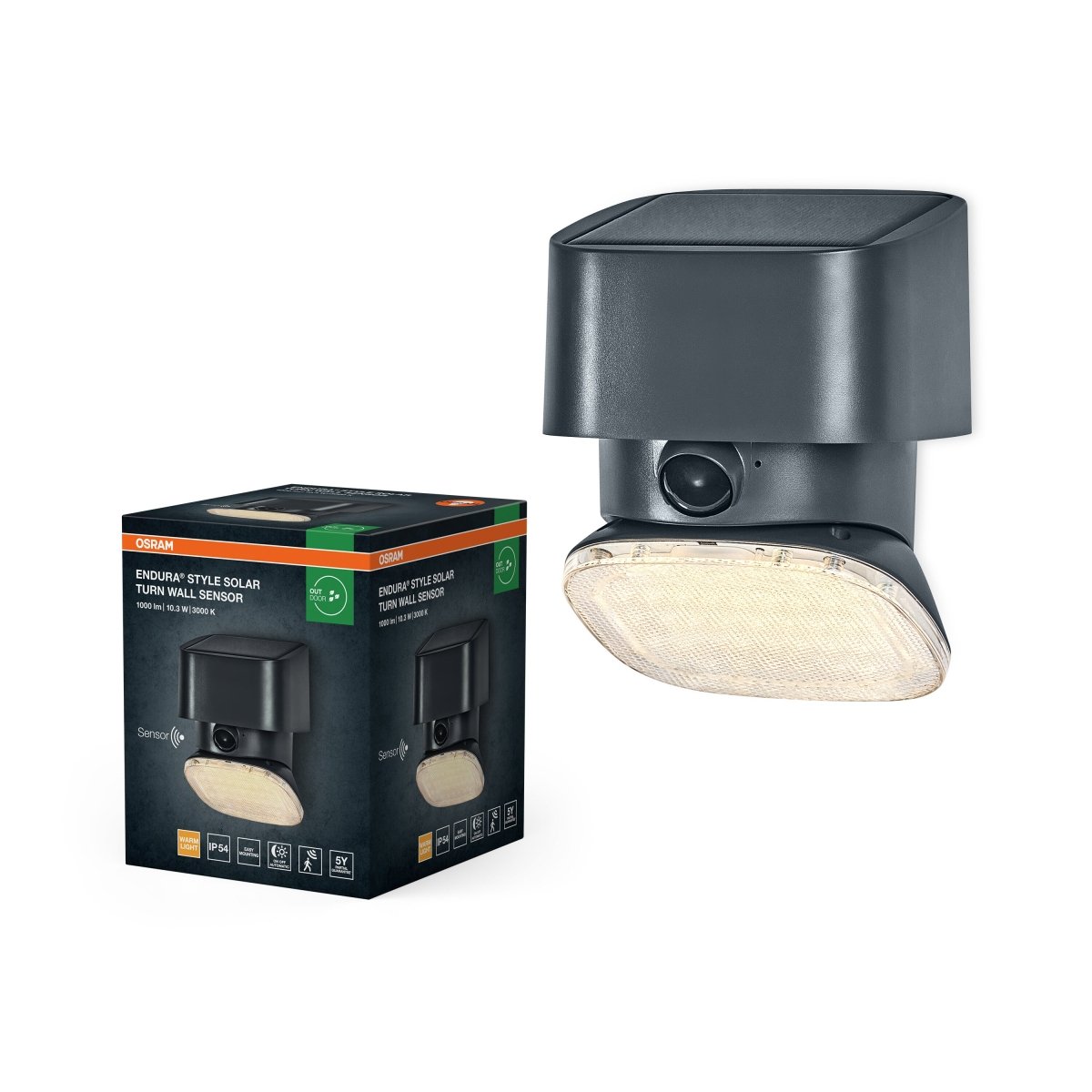 OSRAM ENDURA STYLE SOLAR BRIGHT TURN SENSOR Kinkiet IP54 - eshop Ledvance PL 4099854415135