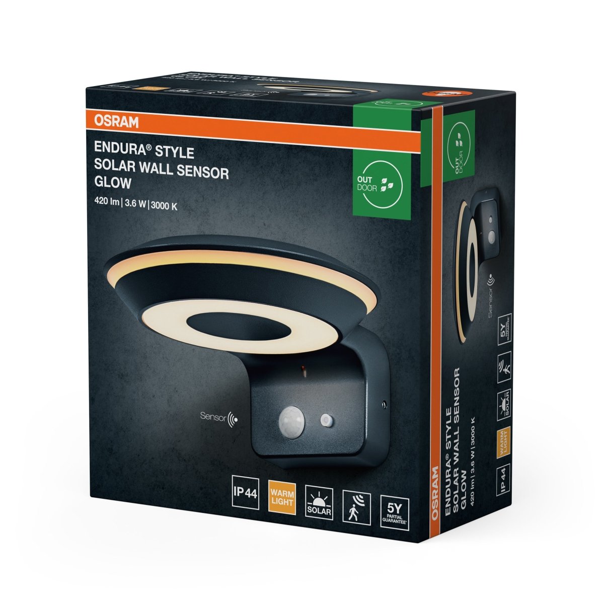OSRAM Endura Style Solar GLOW kinkiet z czujnikiem 3.6W - eshop Ledvance PL 4099854455674