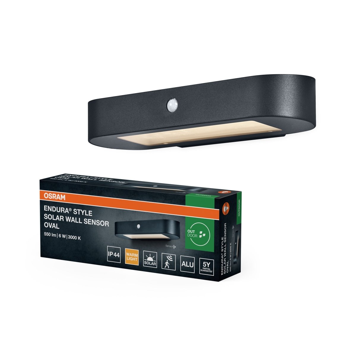 OSRAM Endura Style Solar kinkiet z czujnikiem 6W 3000K - eshop Ledvance PL 4099854455711