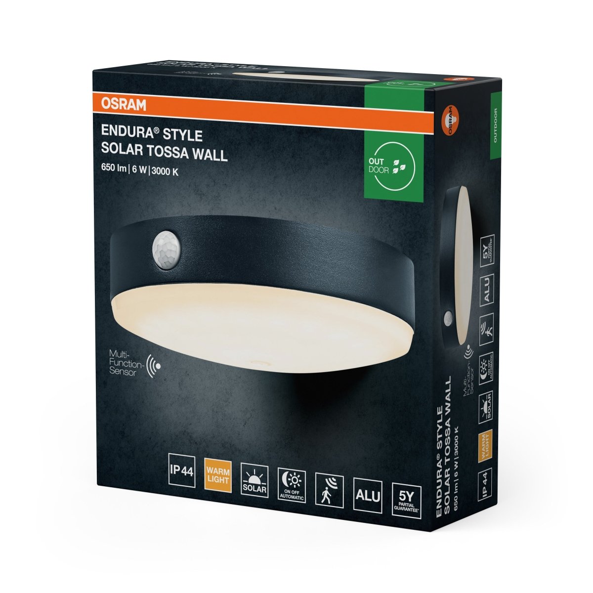 OSRAM Endura Style Solar Tossa kinkiet z czujnikiem 6 W 3000K - eshop Ledvance PL 4099854455698