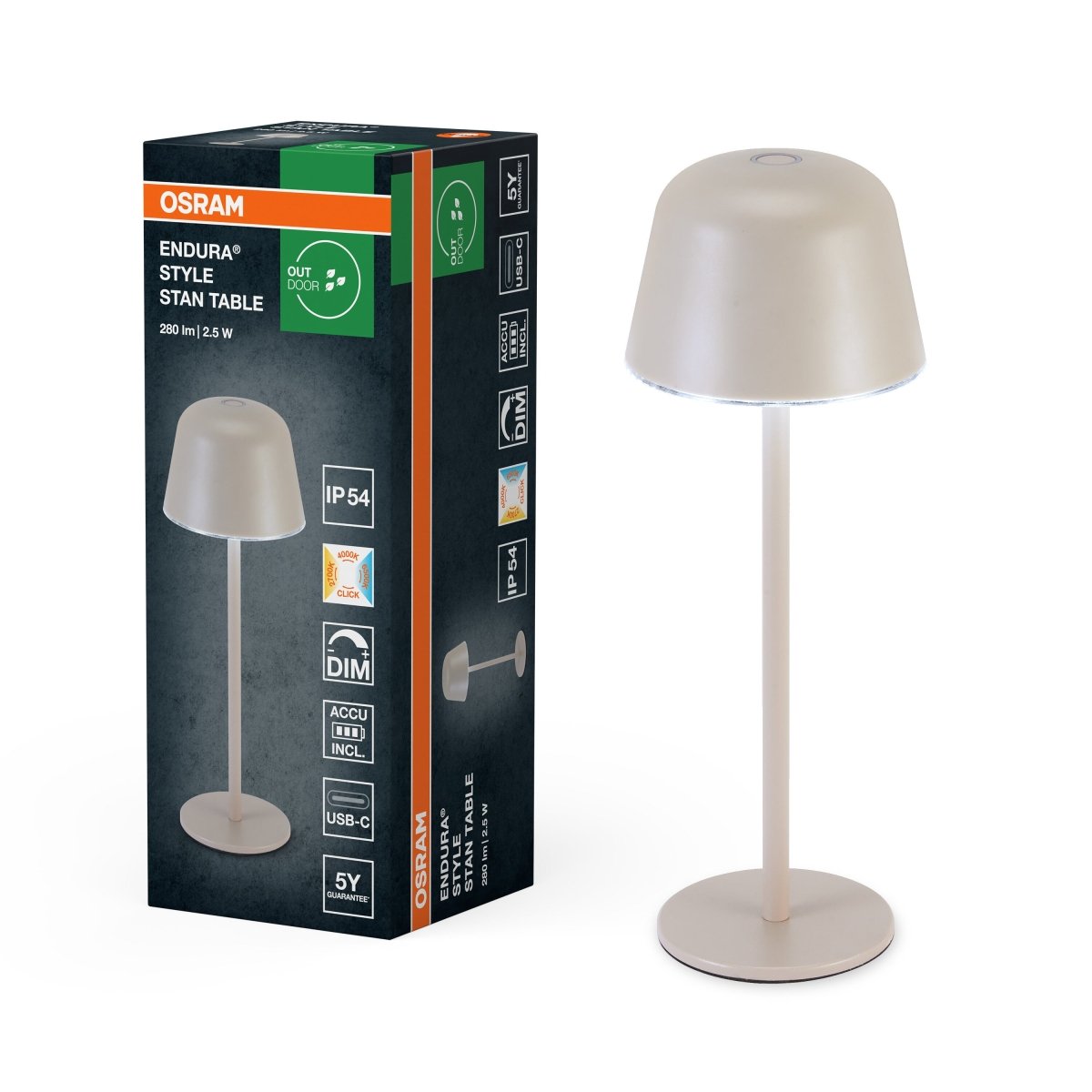 OSRAM Endura Style Table CCT USB beżowy - eshop Ledvance PL 4099854445132