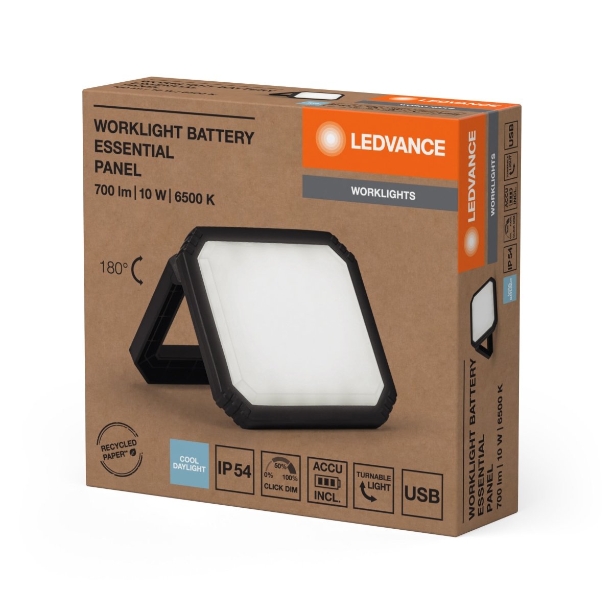 OSRAM ESSENTIALS WORKLIGHT BATTERY Panel 10W 865 czarny - eshop Ledvance PL 4058075845466