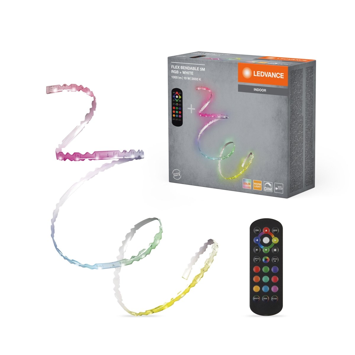 OSRAM FLEX BENDABLE RGB + W 5M RGB 830 Remote Control - eshop Ledvance PL 4058075848863