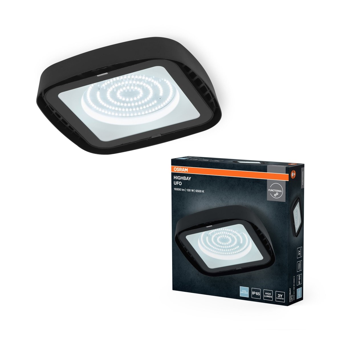 OSRAM Highbay UFO 130W 865 IP65 czarny - eshop Ledvance PL 4099854429330