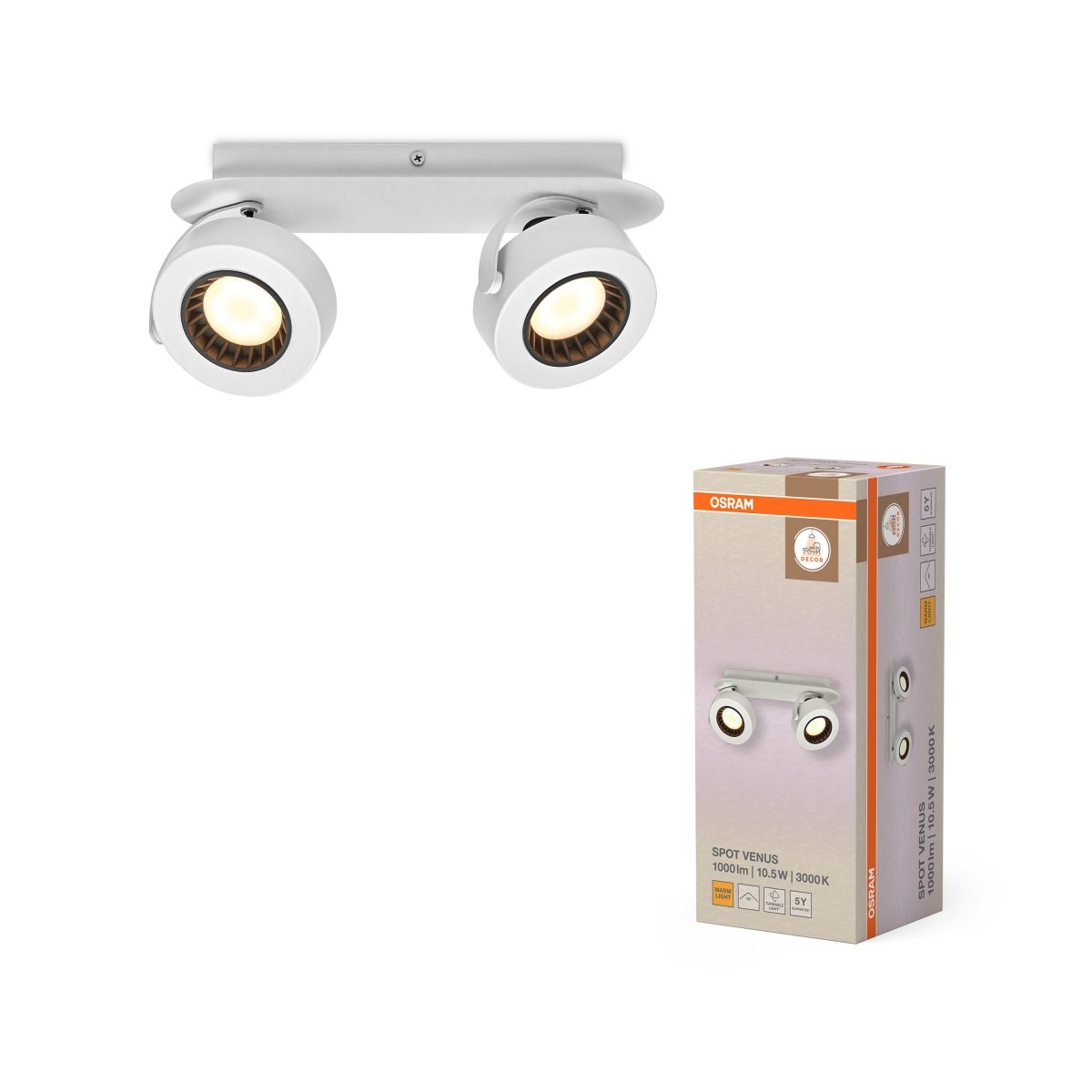 OSRAM LED SPOT czarny 2×3.4 W 927 DIM - eshop Ledvance PL 4099854474231