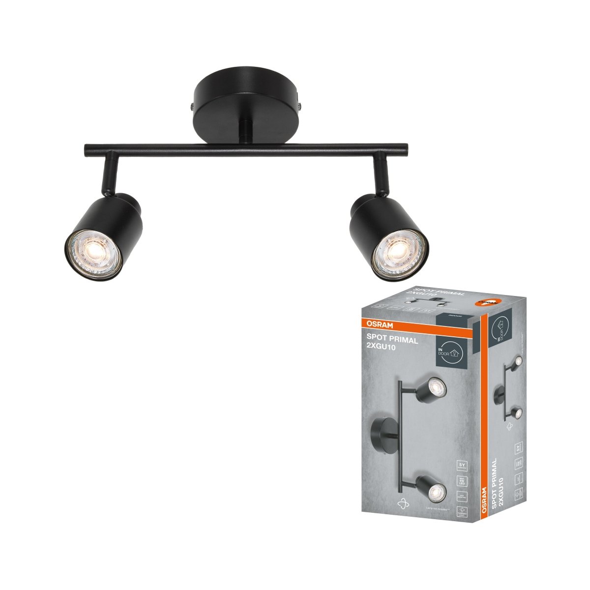 OSRAM LED SPOT PRIMAL BLACK 2×GU10 czarny - Poland LEDVANCE e - shop 4099854587344