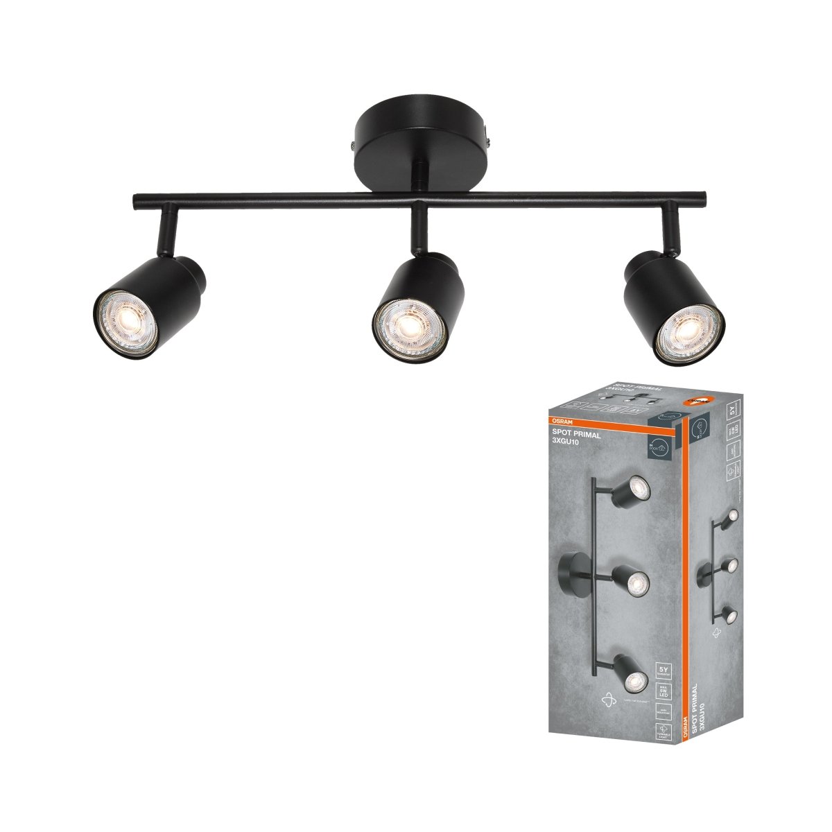 OSRAM LED SPOT PRIMAL BLACK 3×GU10 czarny - Poland LEDVANCE e - shop 4099854587368