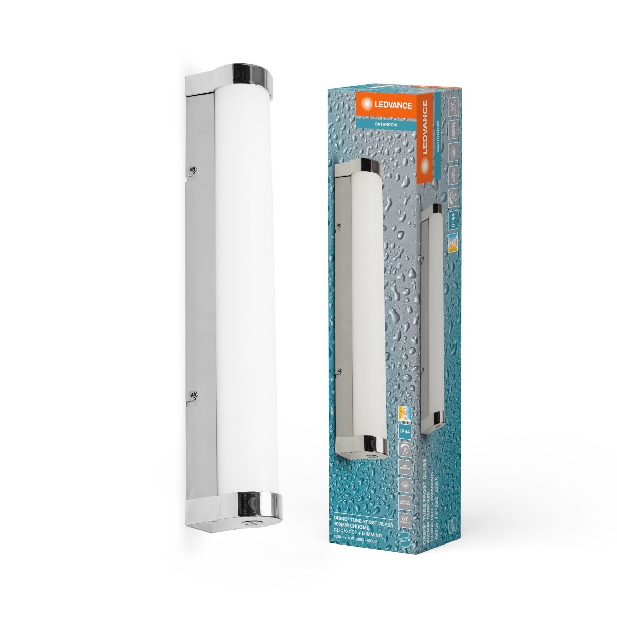 OSRAM Obris Tube Frost Glass 40CM Click CCT DIM IP44 chrom - eshop Ledvance PL 4099854279317