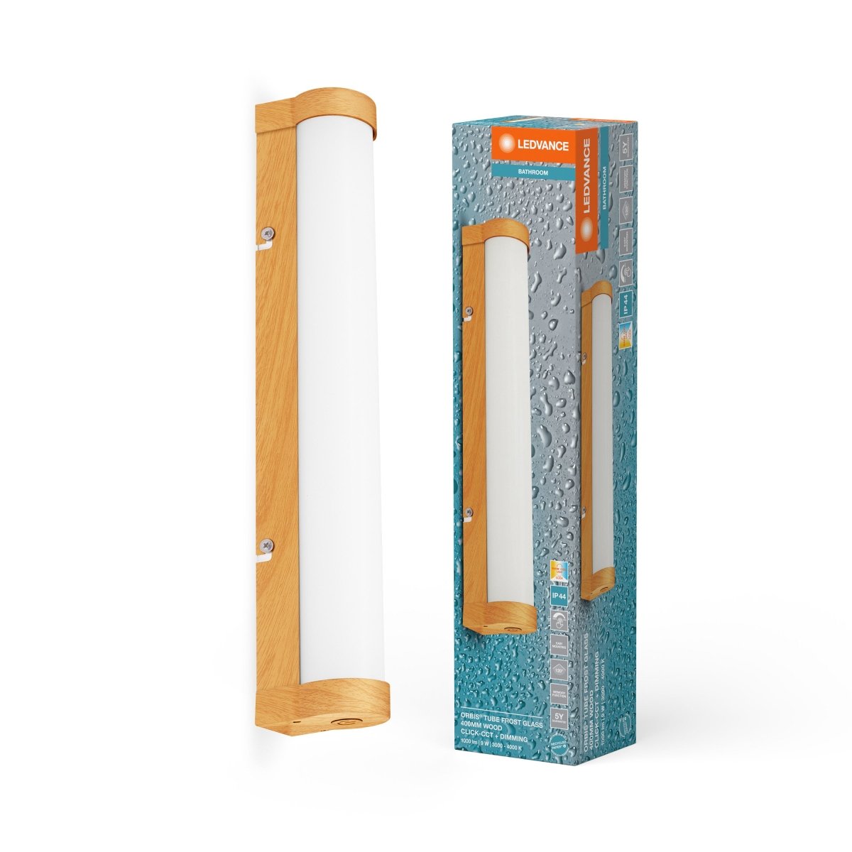 OSRAM Obris Tube Frost Glass Click DIM IP44 dekor drewno - eshop Ledvance PL 4099854279379