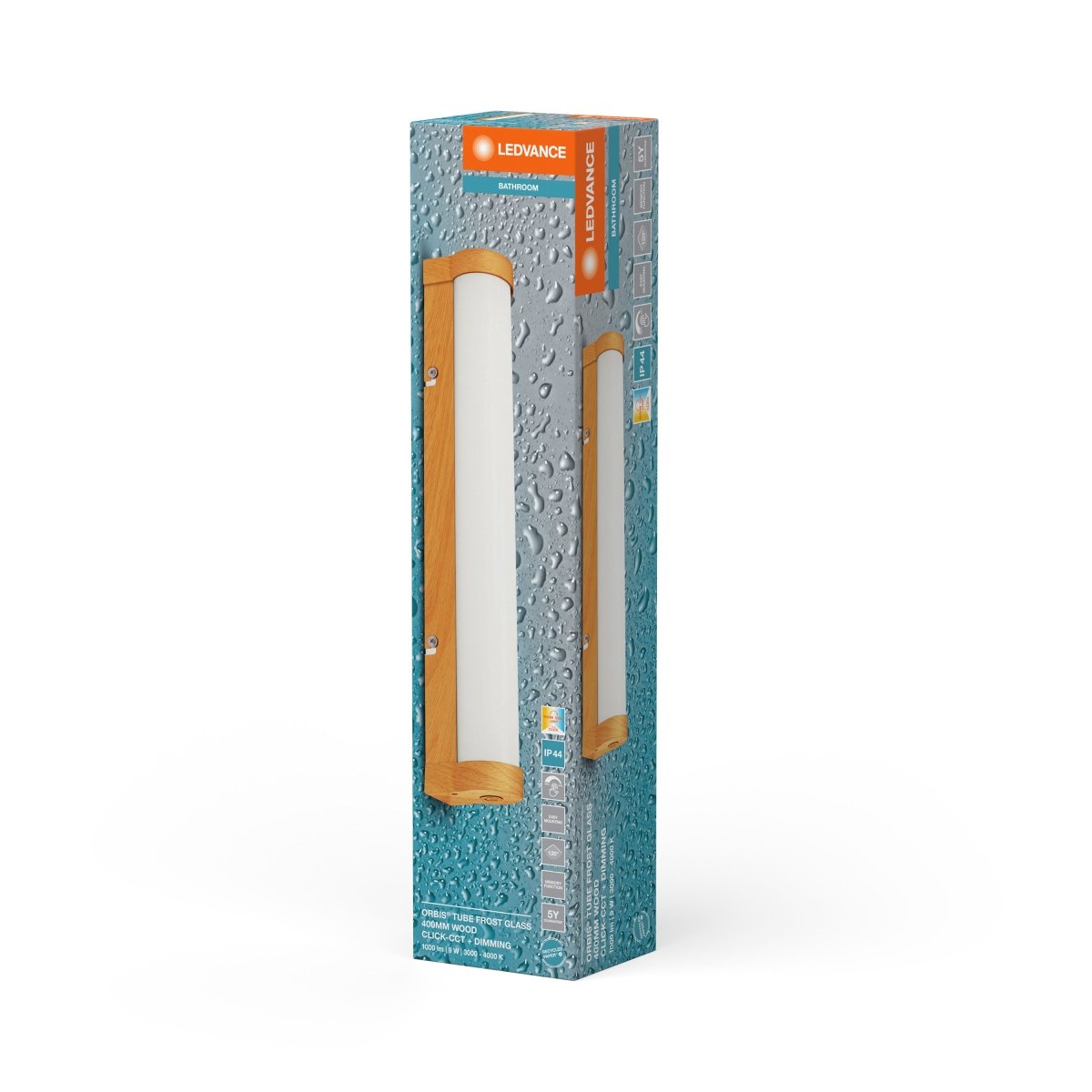 OSRAM Obris Tube Frost Glass Click DIM IP44 dekor drewno - eshop Ledvance PL 4099854279379