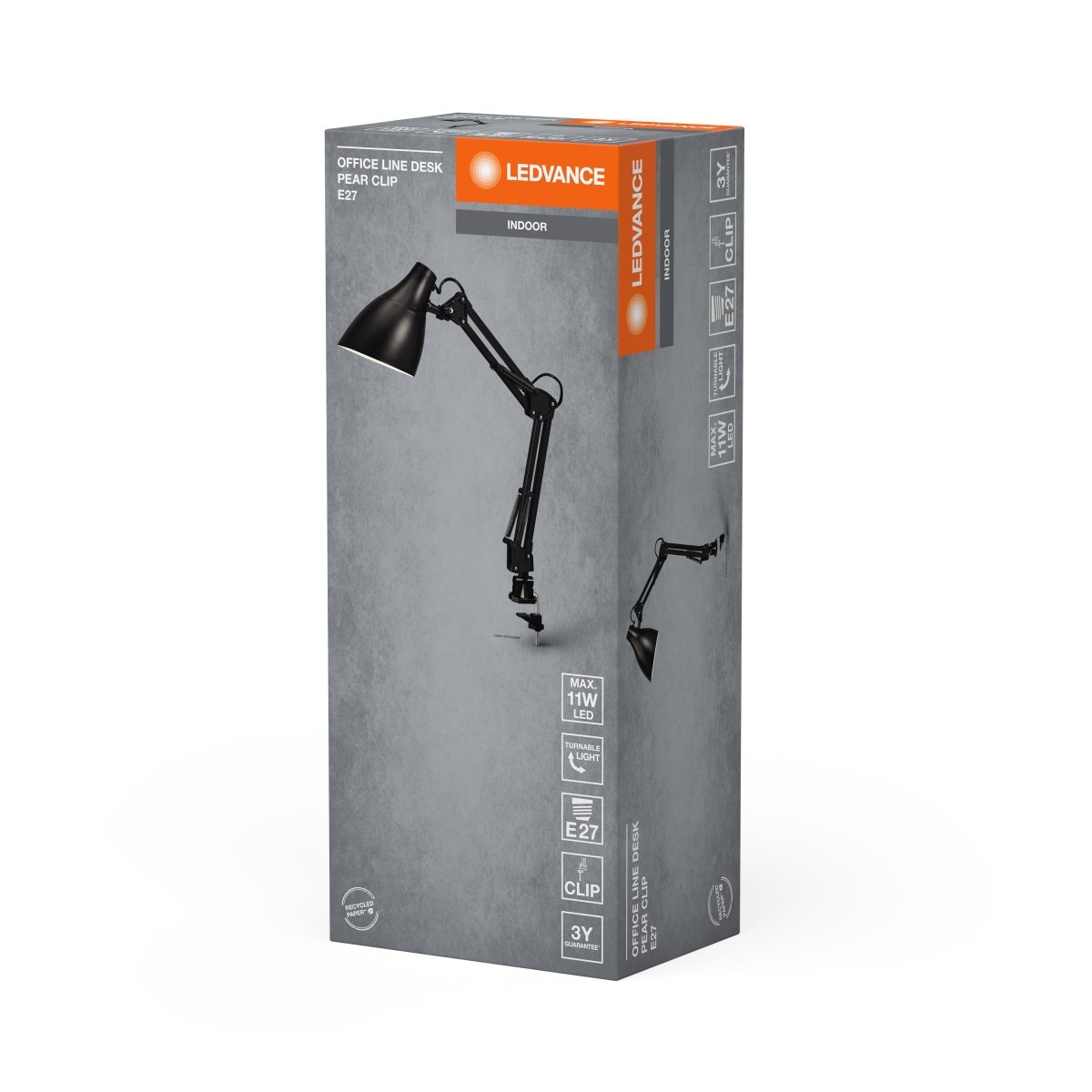 OSRAM Office Line Desk Pear Clip E27 czarny - eshop Ledvance PL 4099854385308