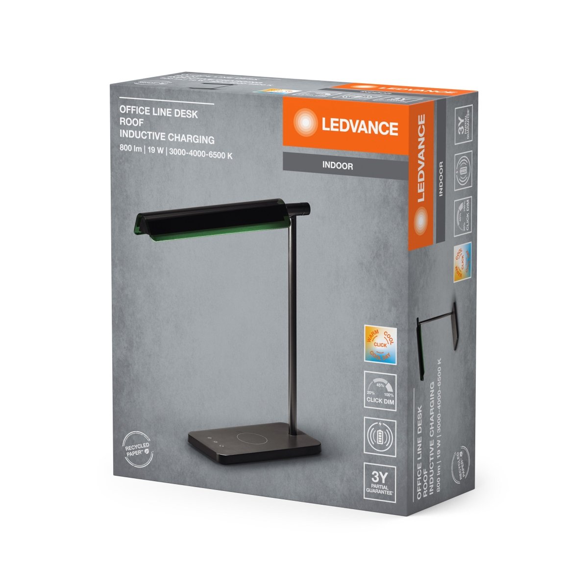 OSRAM Office Line Desk RoofCharging 19W CCT, czarny - eshop Ledvance PL 4058075842885