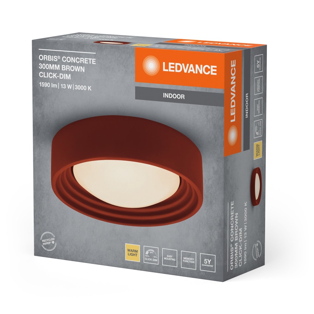 OSRAM Orbis Concrete 300MM 13W 830 Click DIM brązowy - eshop Ledvance PL 4099854278822