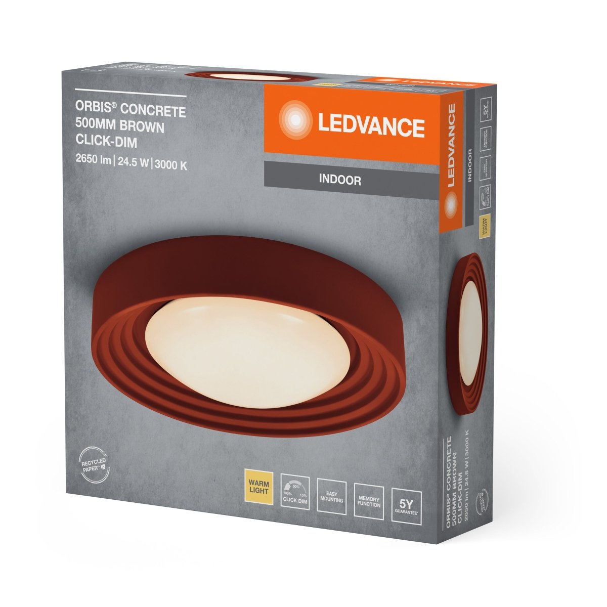 OSRAM Orbis Concrete 500MM 24.5W 830 Click DIM brązowy - eshop Ledvance PL 4099854278860