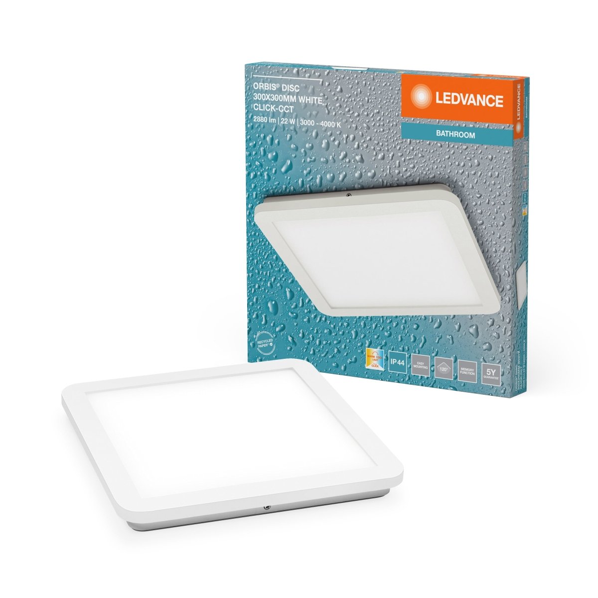 OSRAM Orbis Disc 30X30CM 22W Click CCT IP44 biały - eshop Ledvance PL 4099854279676