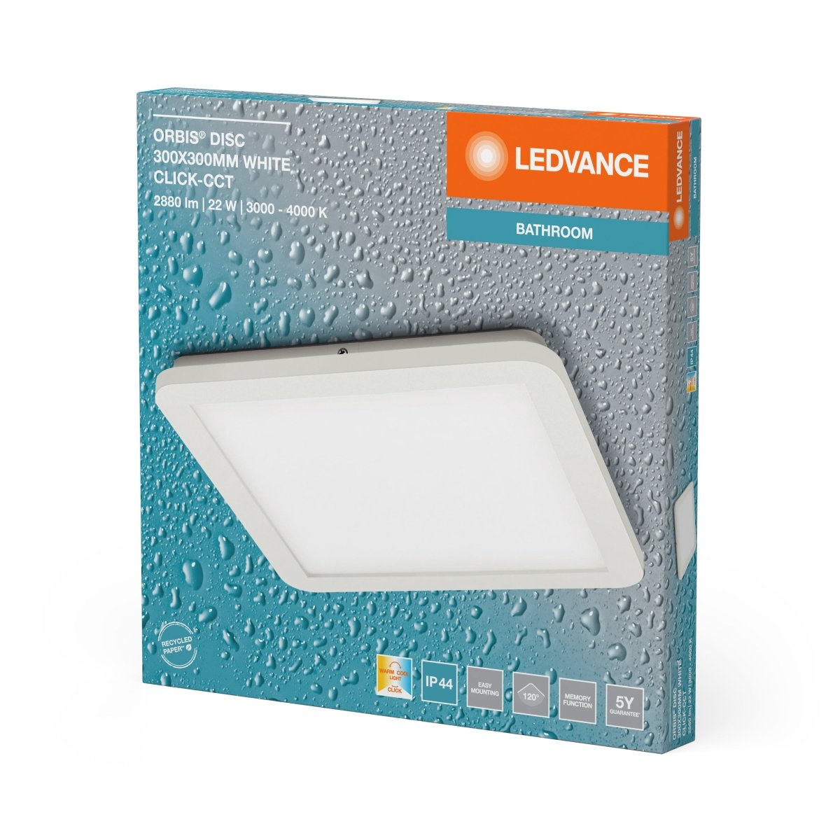 OSRAM Orbis Disc 30X30CM 22W Click CCT IP44 biały - eshop Ledvance PL 4099854279676