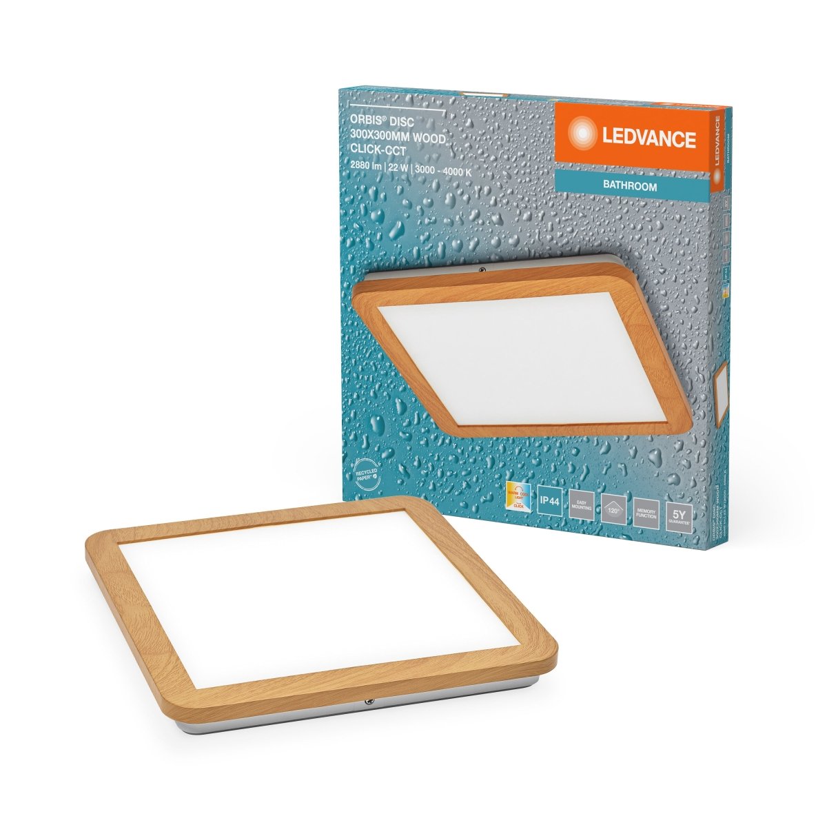 OSRAM Orbis Disc 30X30CM 22W Click CCT IP44 dekor drewno - eshop Ledvance PL 4099854279690