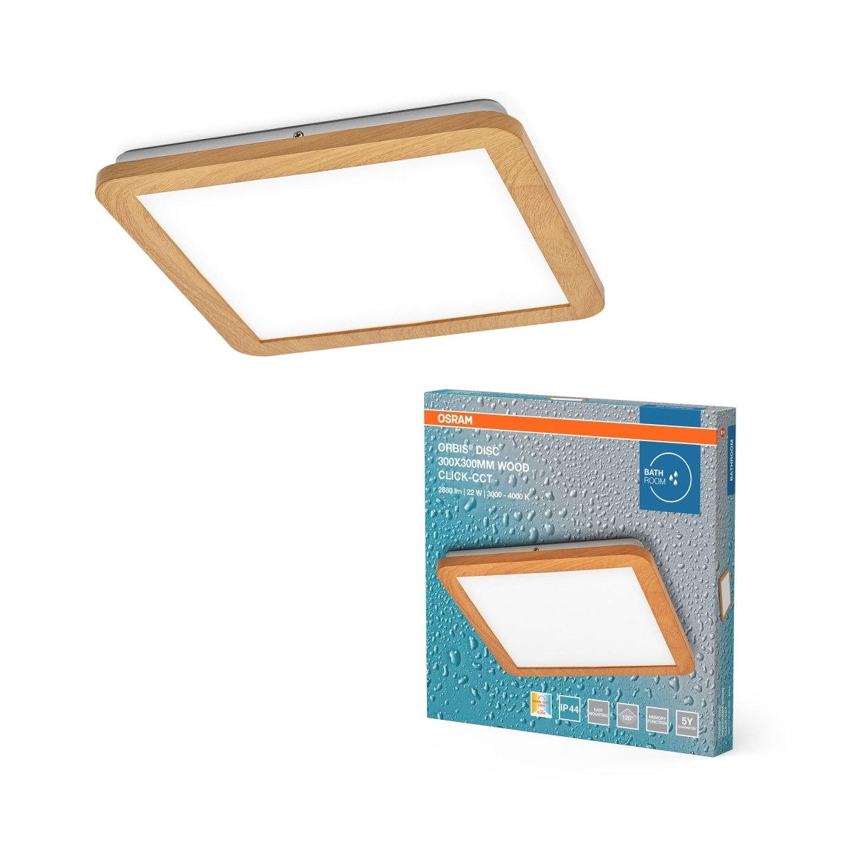 OSRAM Orbis Disc Ø30cm 22W CCT IP44 dekor drewno - eshop Ledvance PL 4099854447624