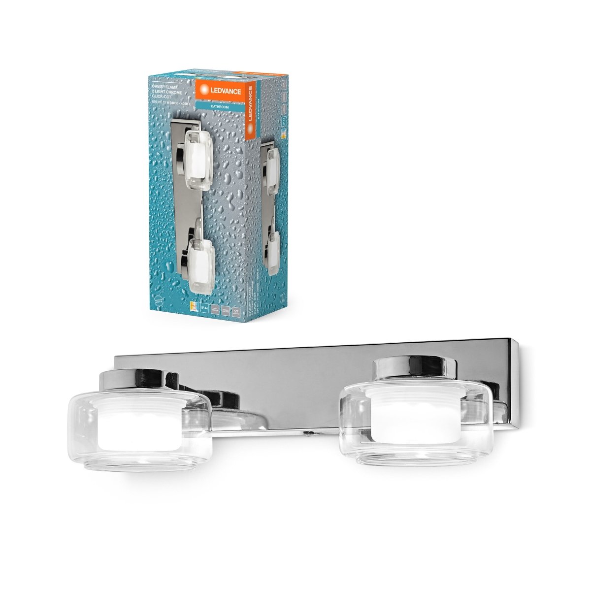 OSRAM Orbis Flame 2x5.5W Click CCT IP44 chrom - eshop Ledvance PL 4099854276217