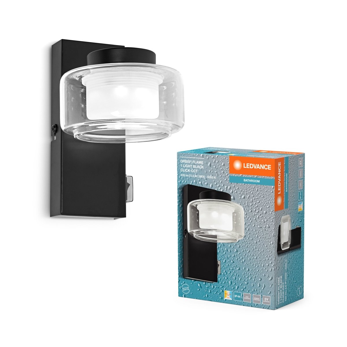 OSRAM Orbis Flame 5.5W Click CCT IP44 czarny - eshop Ledvance PL 4099854275913