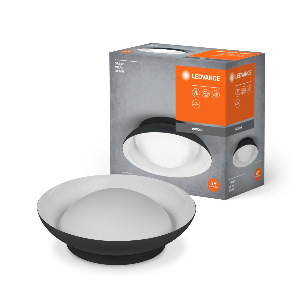 OSRAM ORBIS MILAN 305mm 2xE27 BK - eshop Ledvance PL 4058075829107