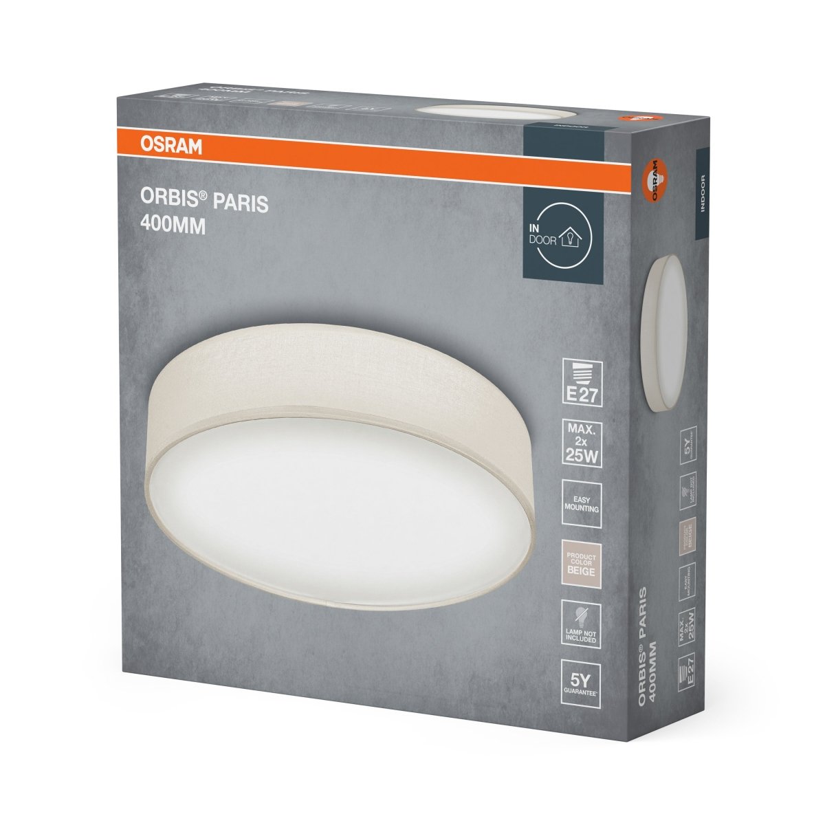 OSRAM ORBIS PARIS 400mm 2xE27 beżowy - eshop Ledvance PL 4099854449444