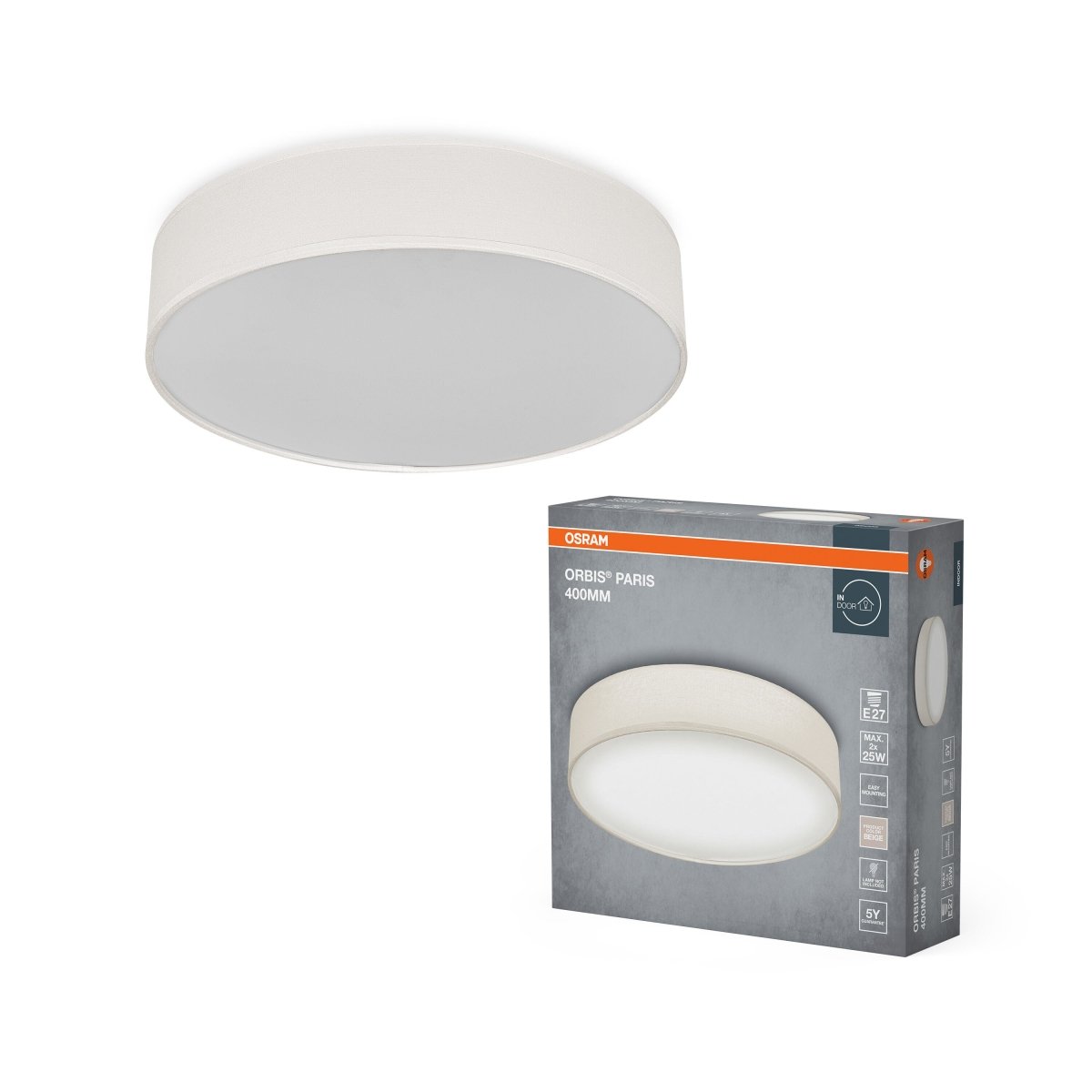 OSRAM ORBIS PARIS 400mm 2xE27 beżowy - eshop Ledvance PL 4099854449444