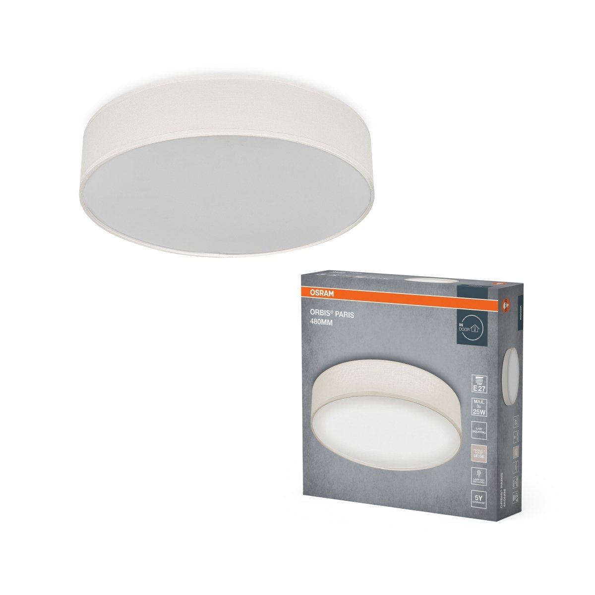 OSRAM ORBIS PARIS 480mm 3xE27 beżowy - eshop Ledvance PL 4099854449529
