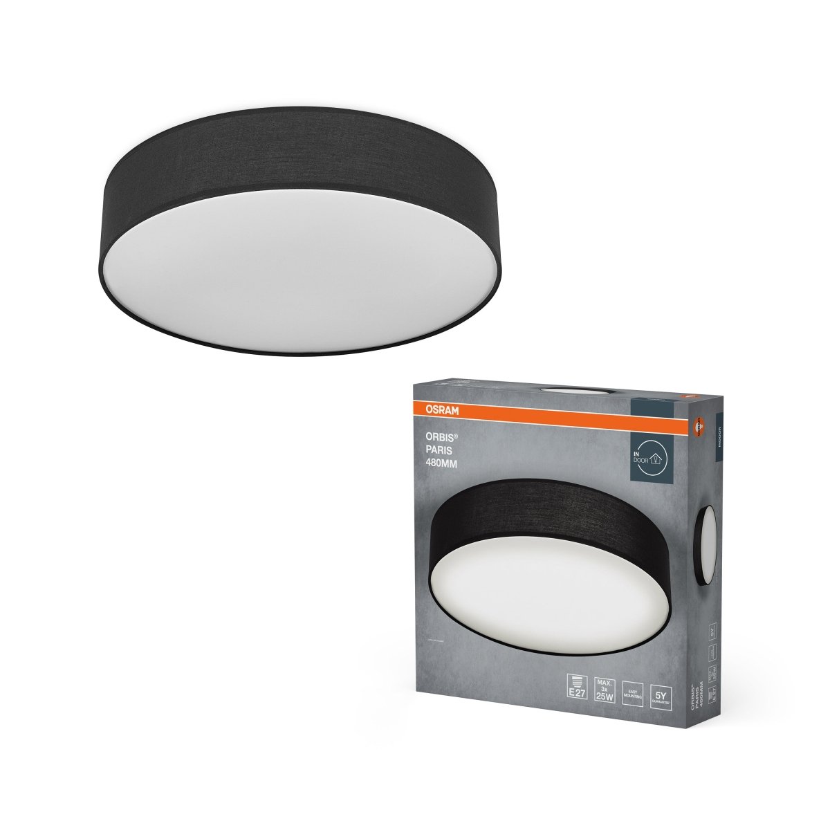 OSRAM ORBIS PARIS 480mm 3xE27 czarny - eshop Ledvance PL 4099854449543