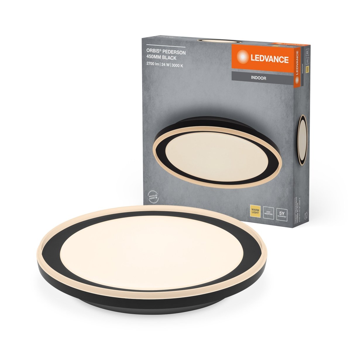 OSRAM Orbis Pederson 450MM 24W 830 czarny - eshop Ledvance PL 4099854283505