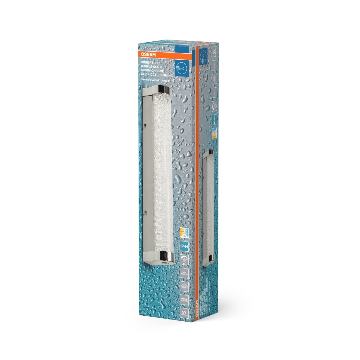 OSRAM Orbis Tube Bubble Glass 40cm Click CCT DIM IP44 chrom - eshop Ledvance PL 4099854450525