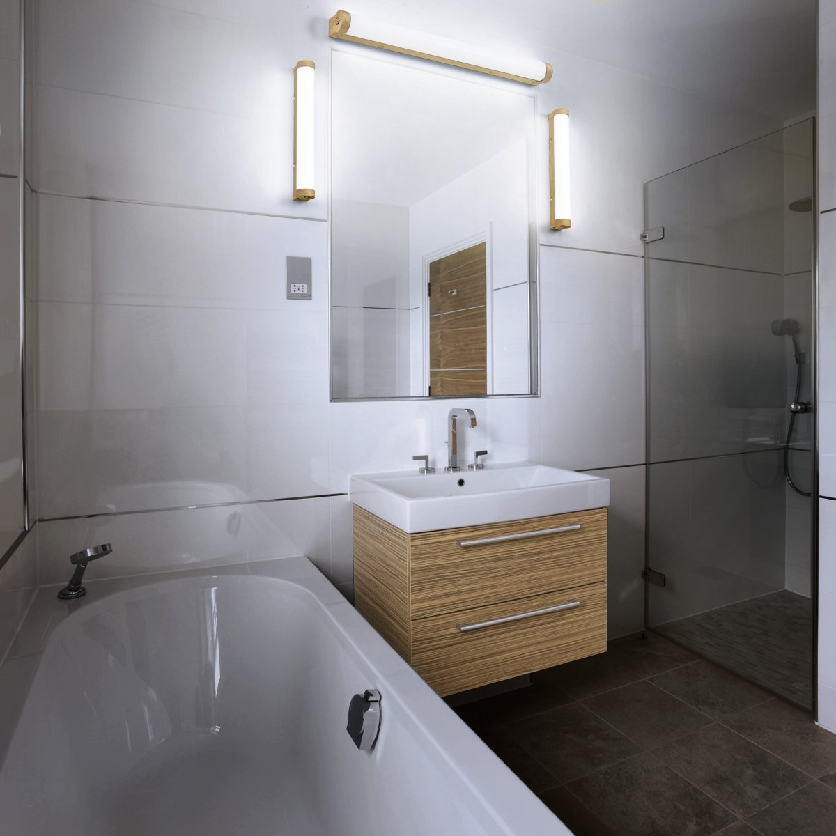 OSRAM Orbis Tube Frost Glass CCT DIM IP44 dekor drewno - eshop Ledvance PL 4099854450723