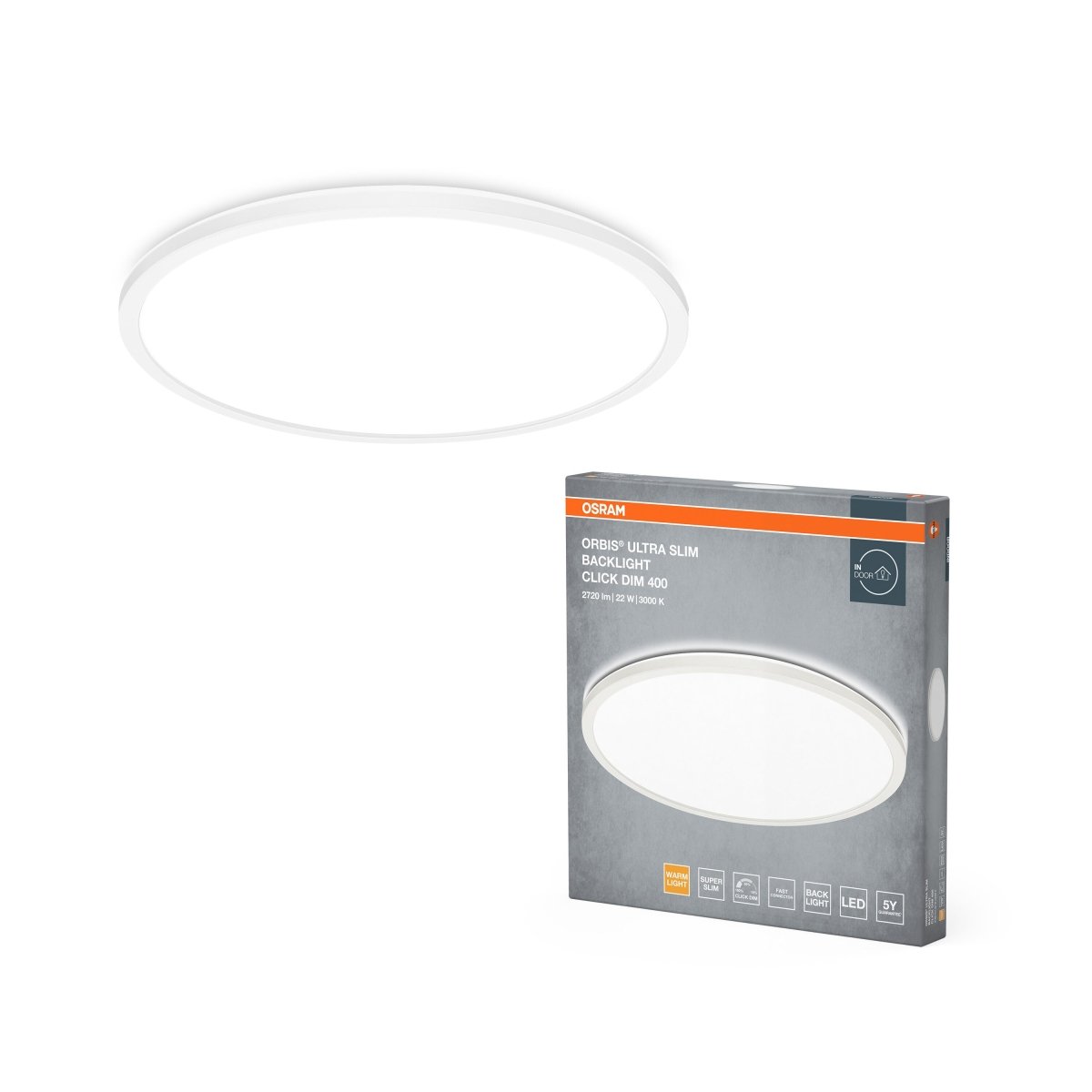 OSRAM ORBIS ULTRA SLIM CLICK DIM Click - Dim 400mm biały 22 W - eshop Ledvance PL 4099854450822