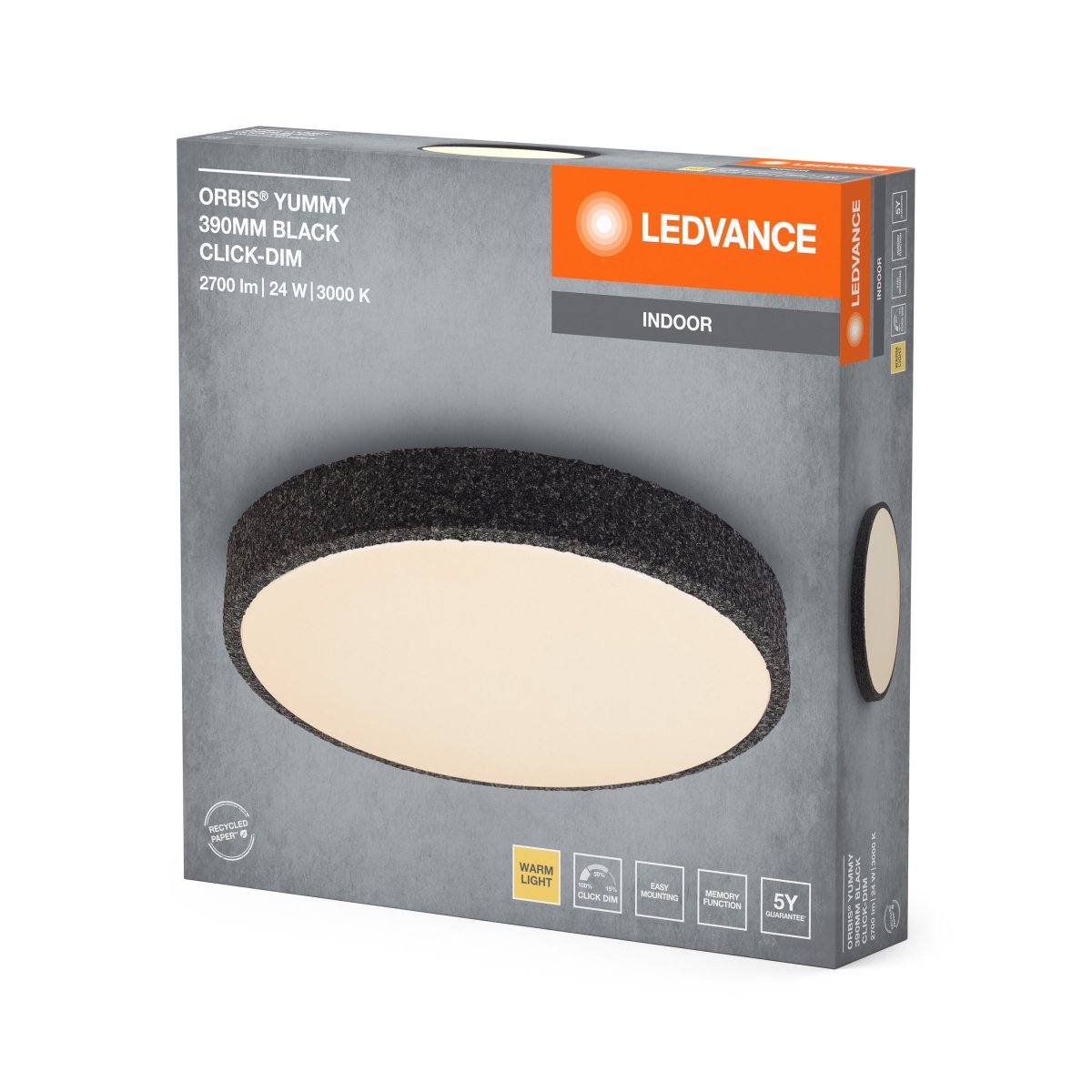 OSRAM Orbis Yummy 390MM 24W 830 Click DIM czarny - eshop Ledvance PL 4099854283765