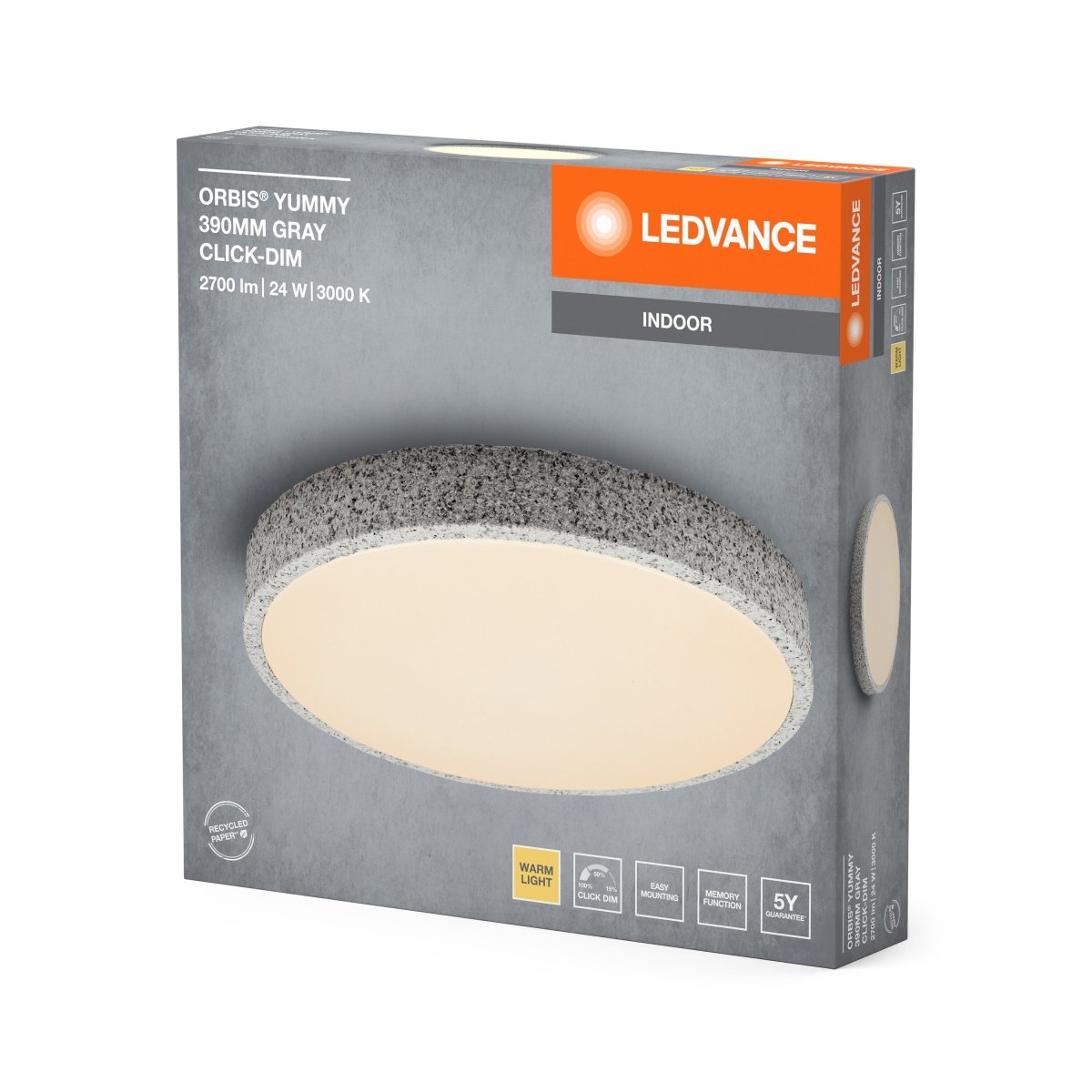 OSRAM Orbis Yummy 390MM 24W 830 Click DIM szary - eshop Ledvance PL 4099854283888