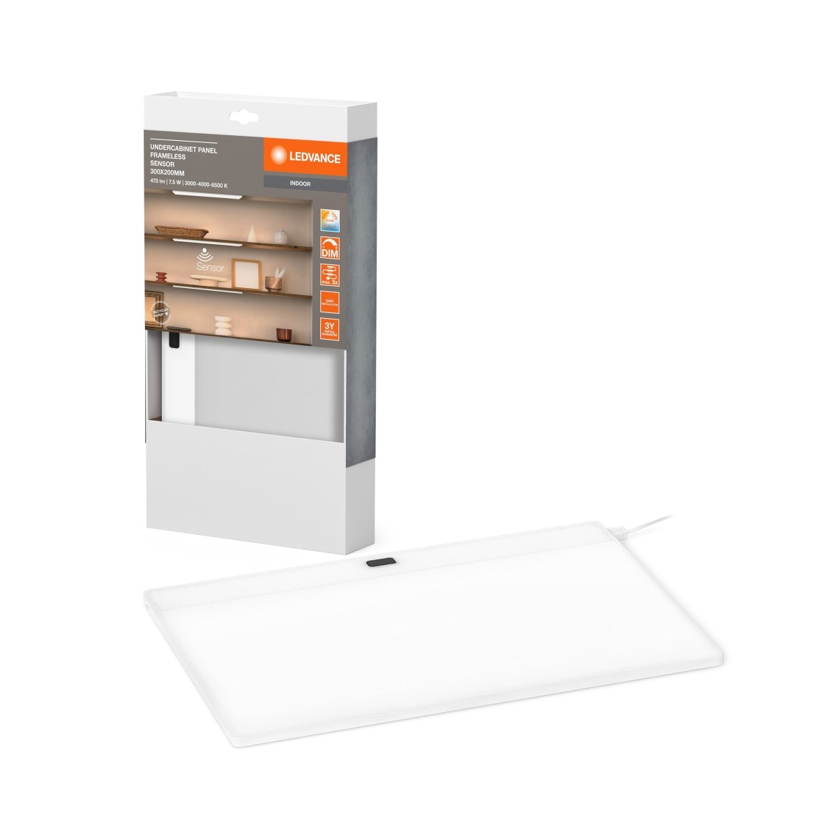 OSRAM UNDERCABINET PANEL FRAMELESS 30×20 cm CCT DIM biały - eshop Ledvance PL 4058075842748