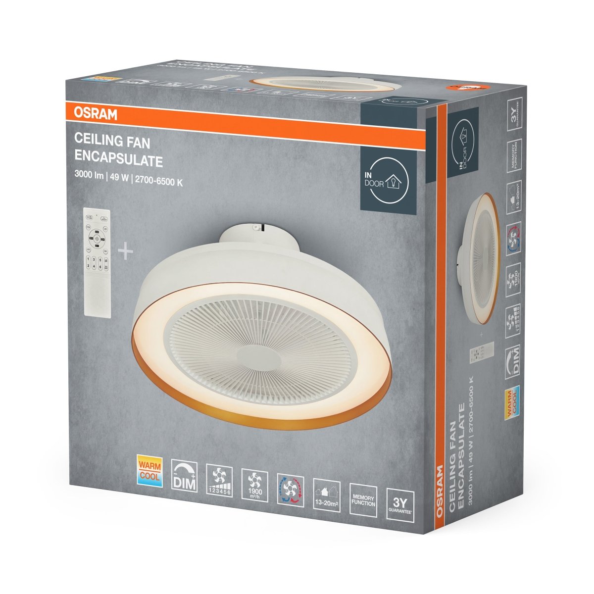 Plafon LED OSRAM Ceiling Fan Compact 480 49W biały - Poland LEDVANCE e - shop 4099854497971