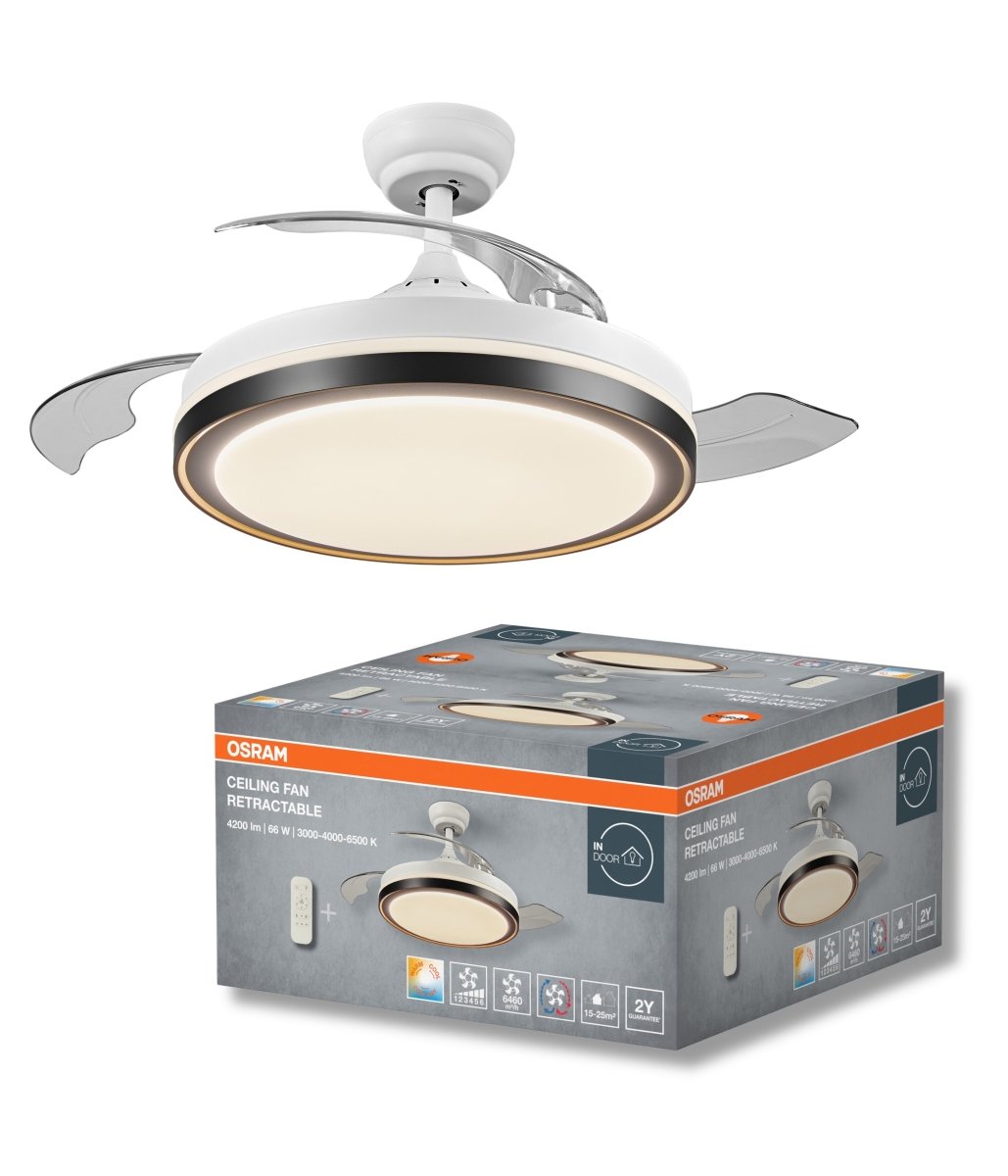 Plafon LED OSRAM Ceiling Fan Retractable 1070 66W biały - Poland LEDVANCE e - shop 4099854506789