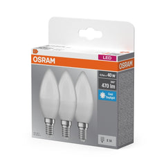 Plafon LED OSRAM CLASSIC B 40W LED BULB 4.9W 865 Frosted E14 Triple Pack - Poland LEDVANCE e - shop 4099854514333