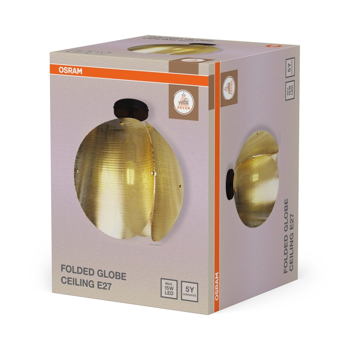 Plafon LED OSRAM Decor Folded Globe Ceiling E27 Gold - Poland LEDVANCE e - shop 4058075852372