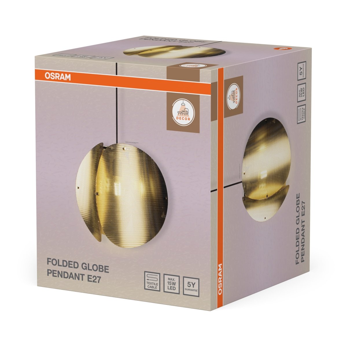 Plafon LED OSRAM Decor Folded Globe Pendant E27 Gold - Poland LEDVANCE e - shop 4058075852273