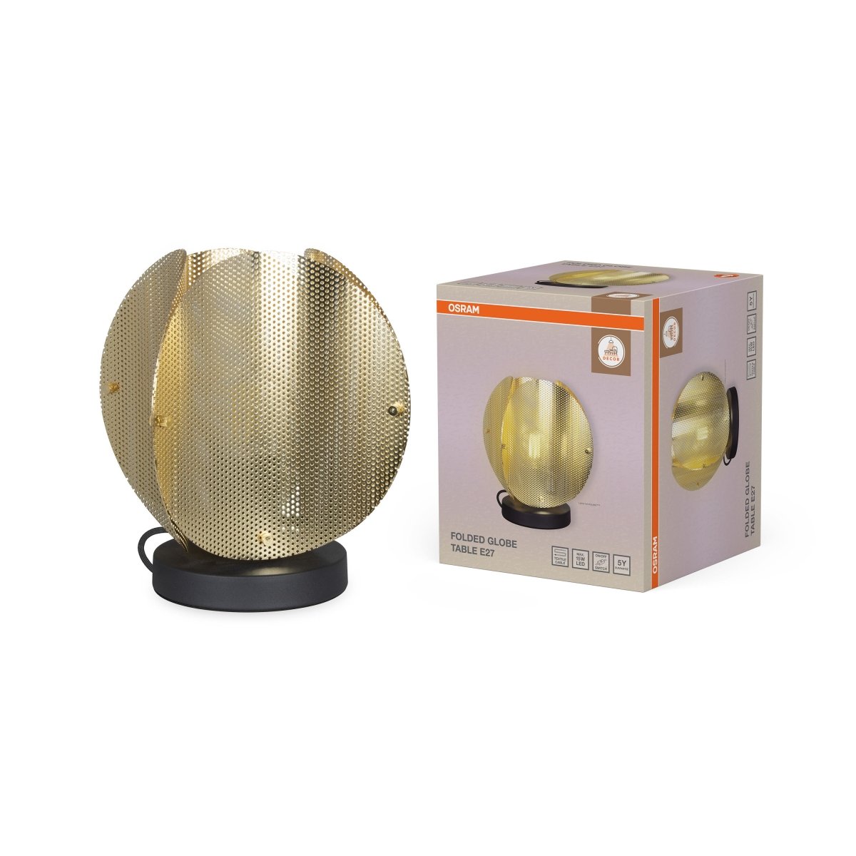 Plafon LED OSRAM Decor Folded Globe Table E27 Gold - Poland LEDVANCE e - shop 4058075852334