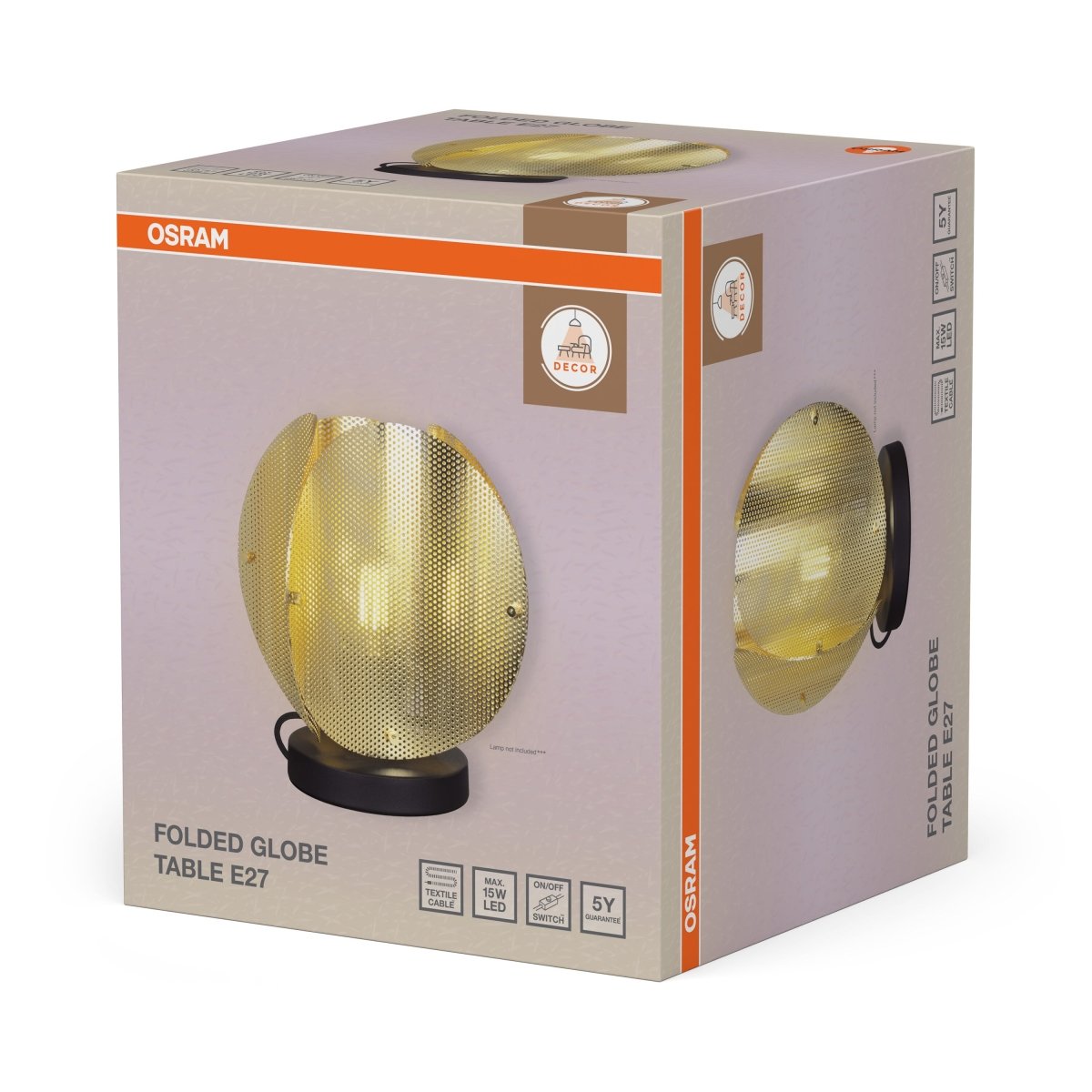 Plafon LED OSRAM Decor Folded Globe Table E27 Gold - Poland LEDVANCE e - shop 4058075852334