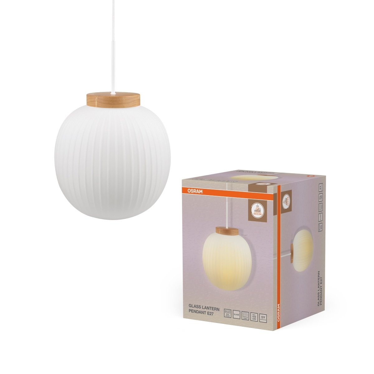 Plafon LED OSRAM Decor Glass Lantern Pendant E27 - Poland LEDVANCE e - shop 4058075852136