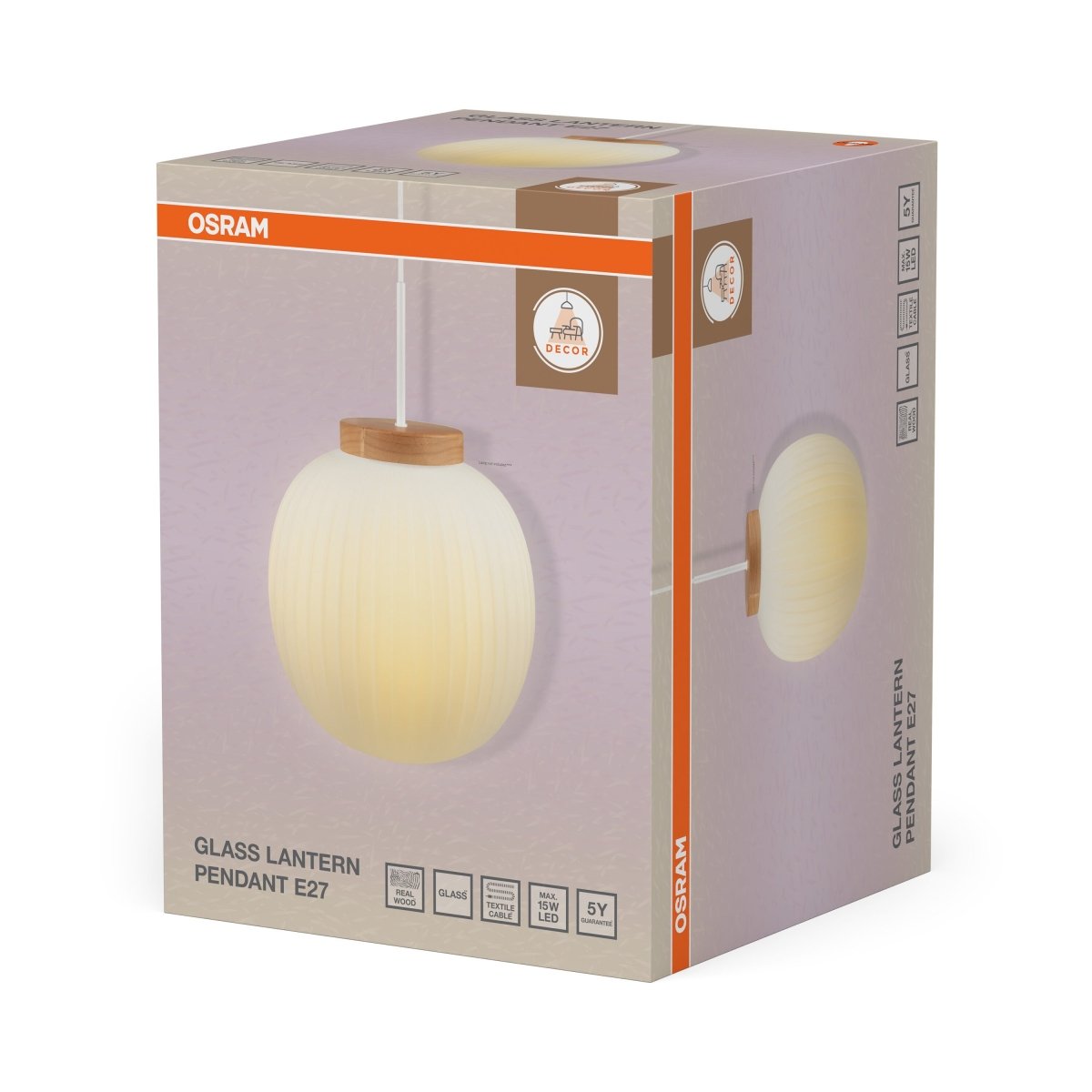 Plafon LED OSRAM Decor Glass Lantern Pendant E27 - Poland LEDVANCE e - shop 4058075852136