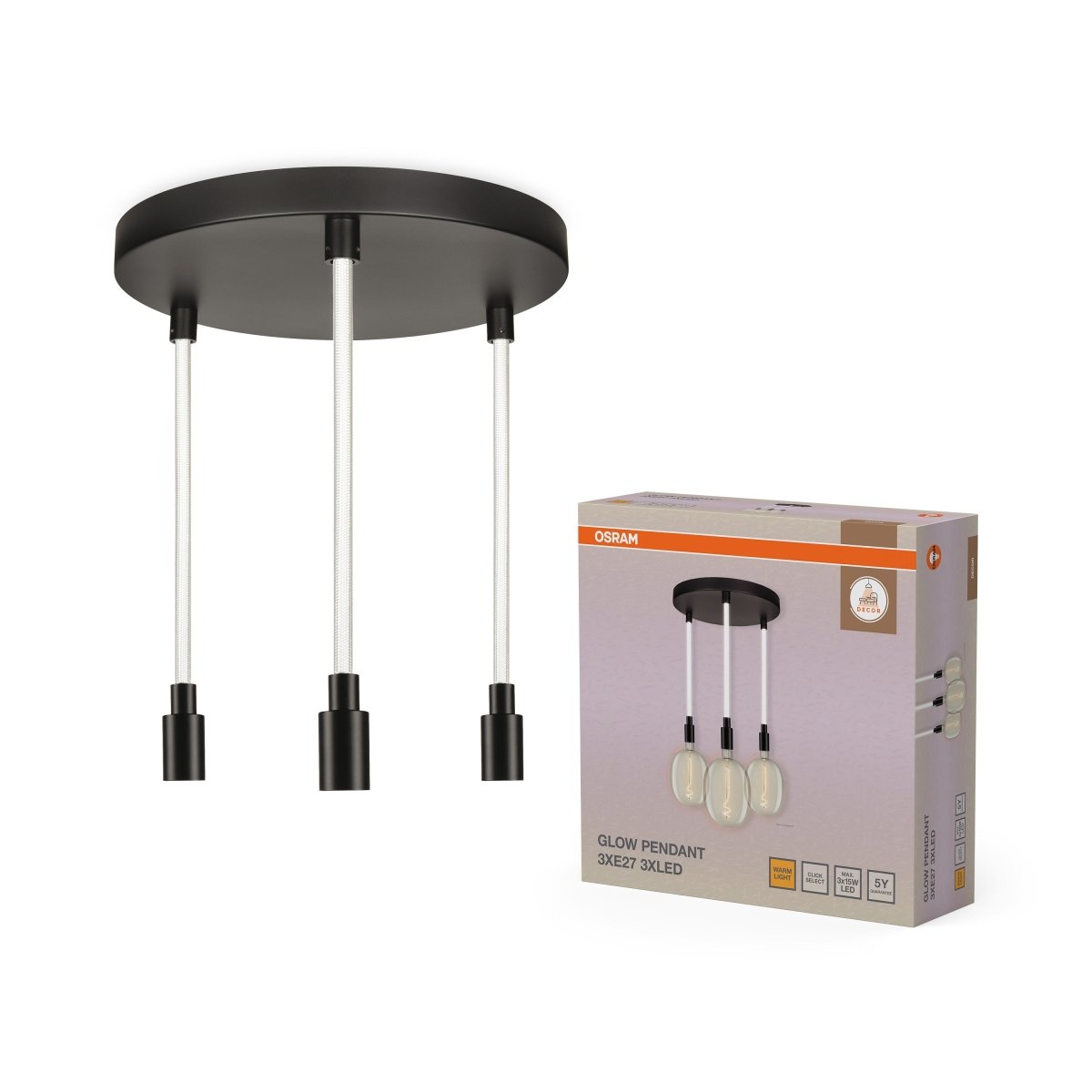 Plafon LED OSRAM Decor Glow Pendant Plate 3xE27 LED Select - Poland LEDVANCE e - shop 4058075852075