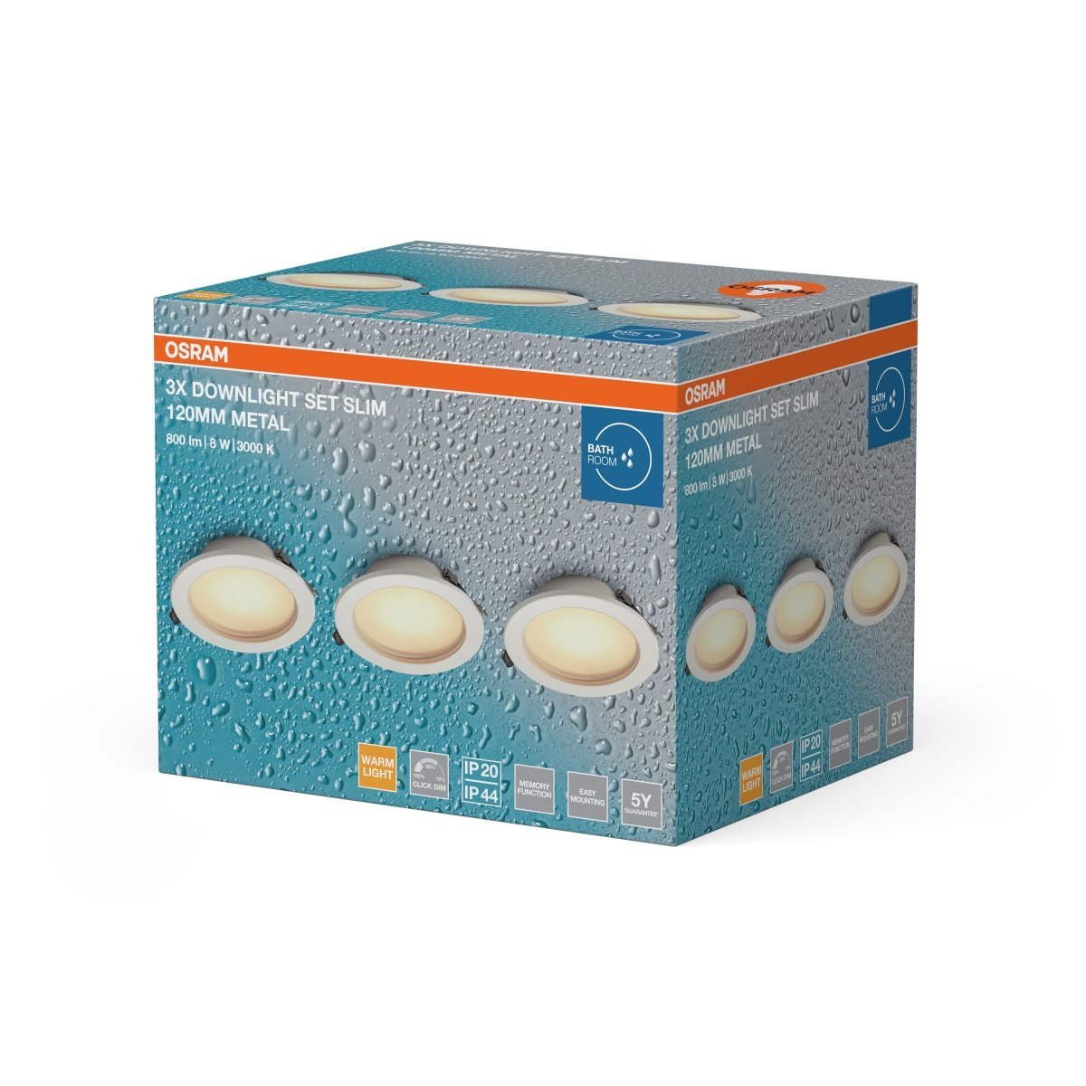 Plafon LED OSRAM LED Downlight Set IP44 Dim Slim 120mm 8W Metal 830 biały - Poland LEDVANCE e - shop 4058075854338