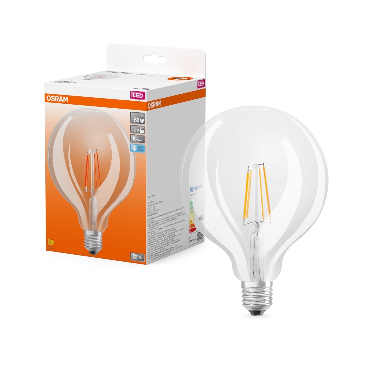 Plafon LED OSRAM LED Star Globe 125 60 Filament 7W 840 Clear E27 - Poland LEDVANCE e - shop 4058075839946